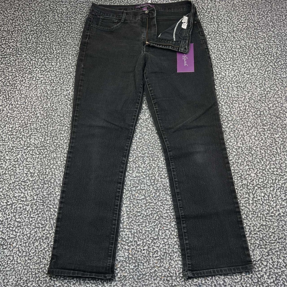 Gloria Vanderbilt Amanda Classic Tapered Jeans Women 14 Average Black New